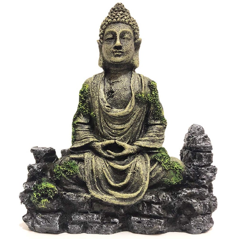 SLOCME Aquarium Buddha Statue Decorations - Aquarium Decor Ornament Fish Tank Buddha Statue Decoration - Image 1